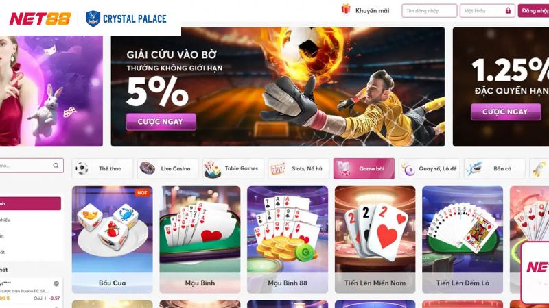Trải nghiệm hệ thống game đình đám chỉ có tại Net88