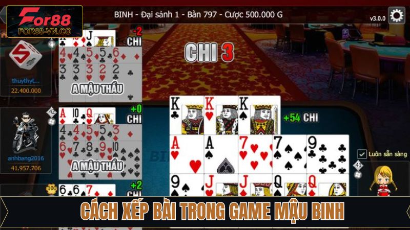 Cách thức xếp bài mậu binh dễ dàng nhất